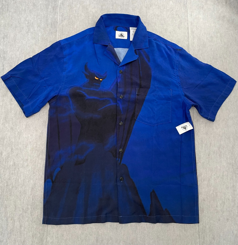 Disney Shirt Adult Small Blue Fantasia Chernabog Button Up Short Sleeve Mens S